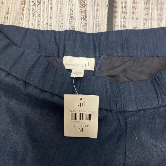 BNWT J.Jill Linen Pant Blue Medium elastic waist - Picture 3 of 7